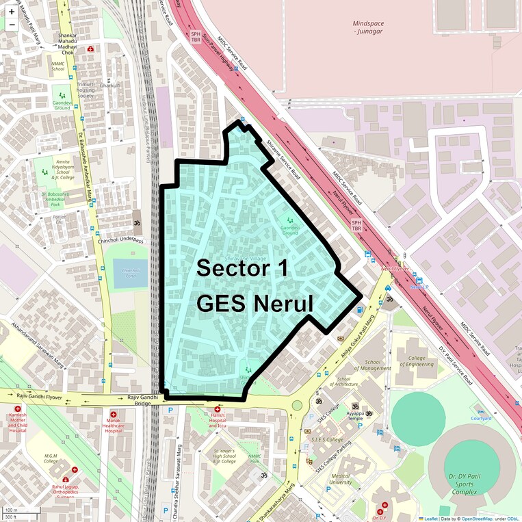 Location Map of Sector 1 Ges Nerul