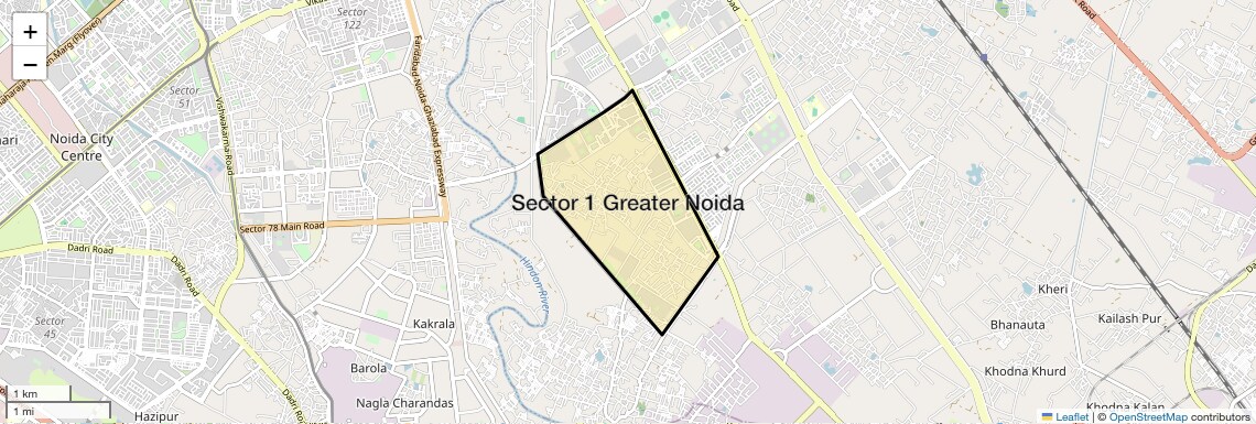 Location Map of Sector 1 Greater Noida, Greater Noida