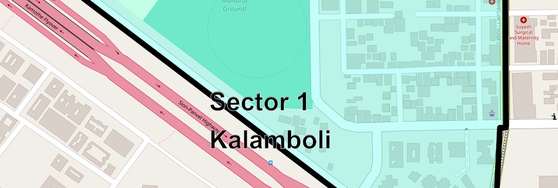 Location Map of Sector 1 Kalamboli, Navi Mumbai