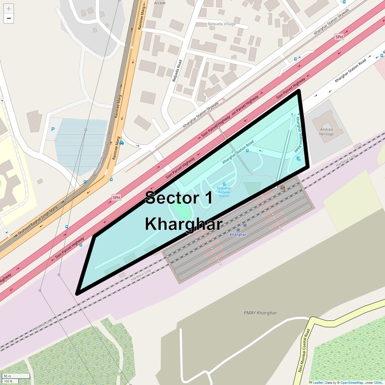 Location Map of Sector 1 Kharghar