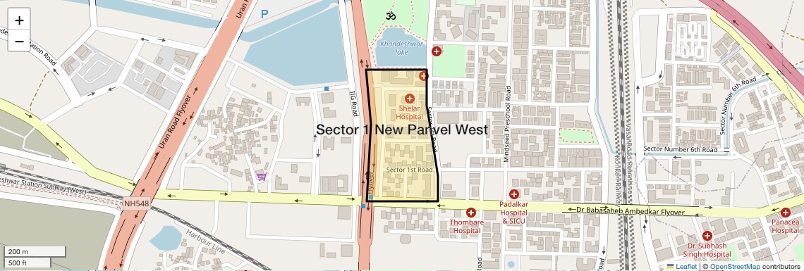 Location Map of Sector 1 New Panvel West, Navi Mumbai