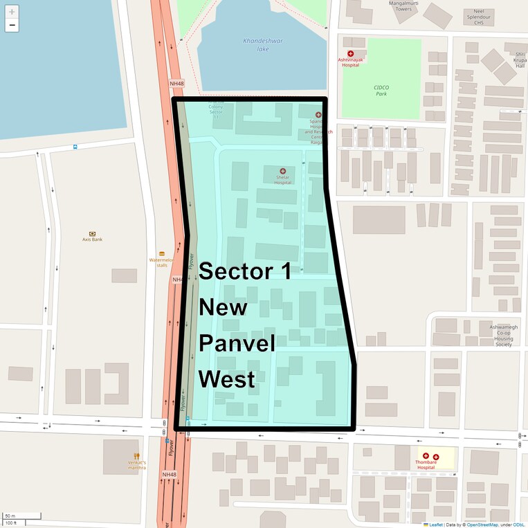 Location Map of Sector 1 New Panvel West