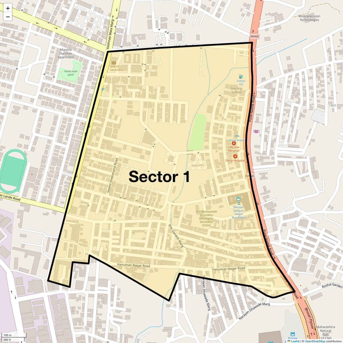 Check Time Travel of Sector 1, Pune