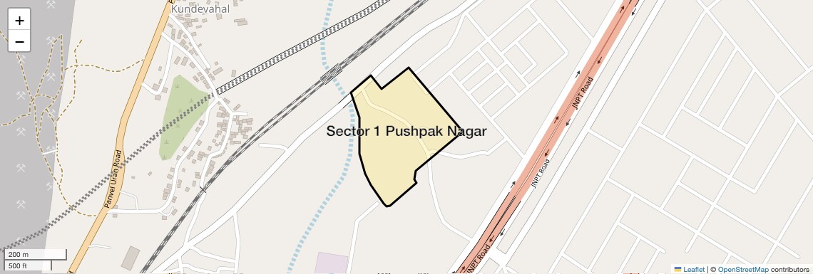 Location Map of Sector 1 Pushpak Nagar, Navi Mumbai