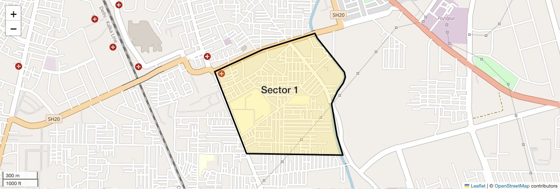 Location Map of Sector 1, Sonipat