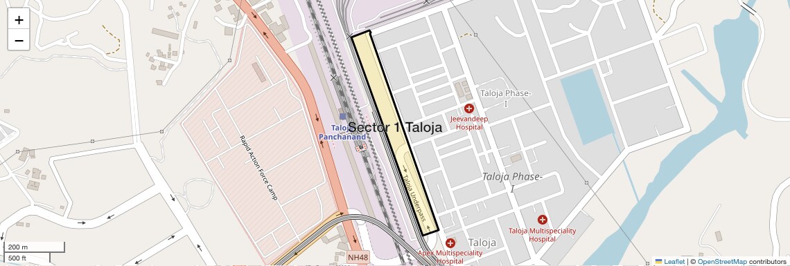 Location Map of Sector 1 Taloja, Navi Mumbai