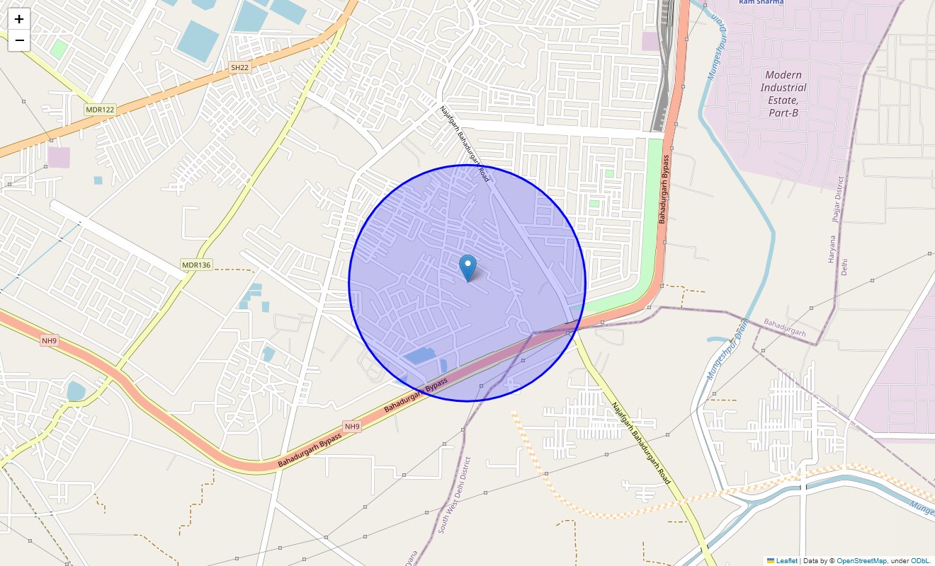Location Map of Sector 10, Bahadurgarh