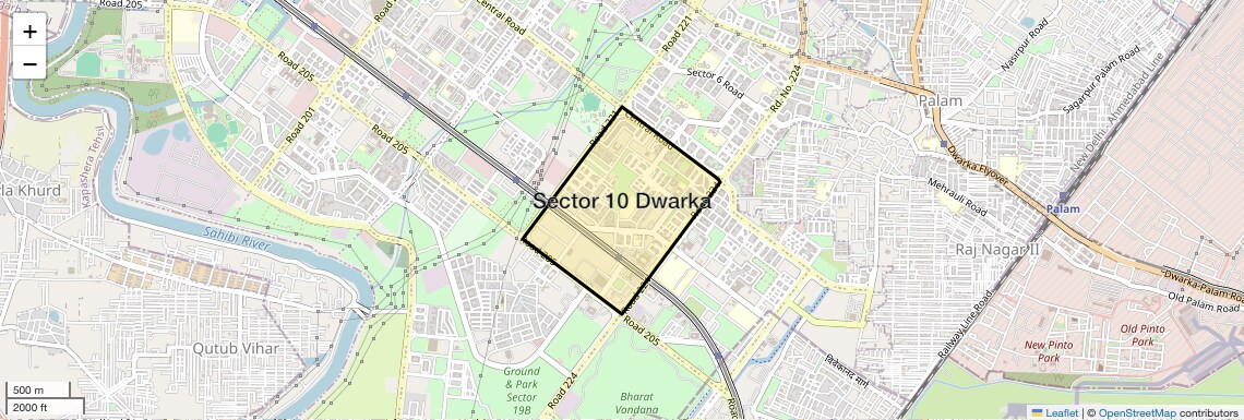 Location Map of Sector 10 Dwarka, Delhi