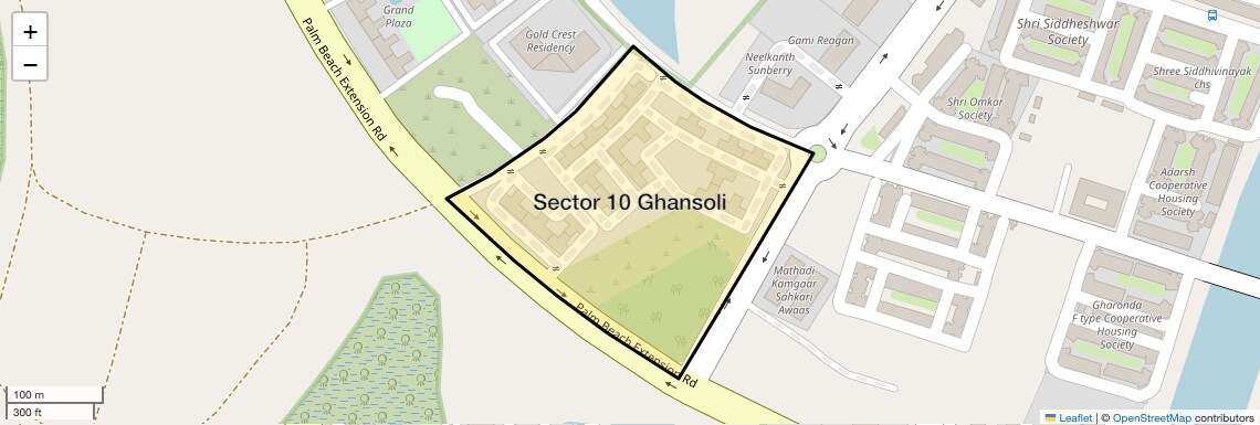 Location Map of Sector 10 Ghansoli, Navi Mumbai