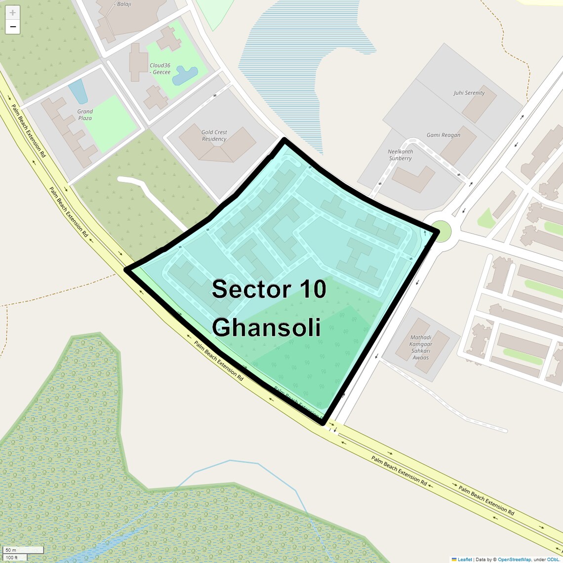 Location Map of Sector 10 Ghansoli, Navi Mumbai