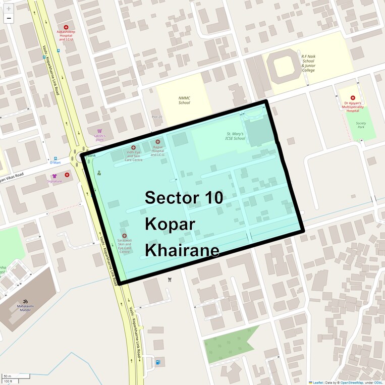 Location Map of Sector 10 Kopar Khairane