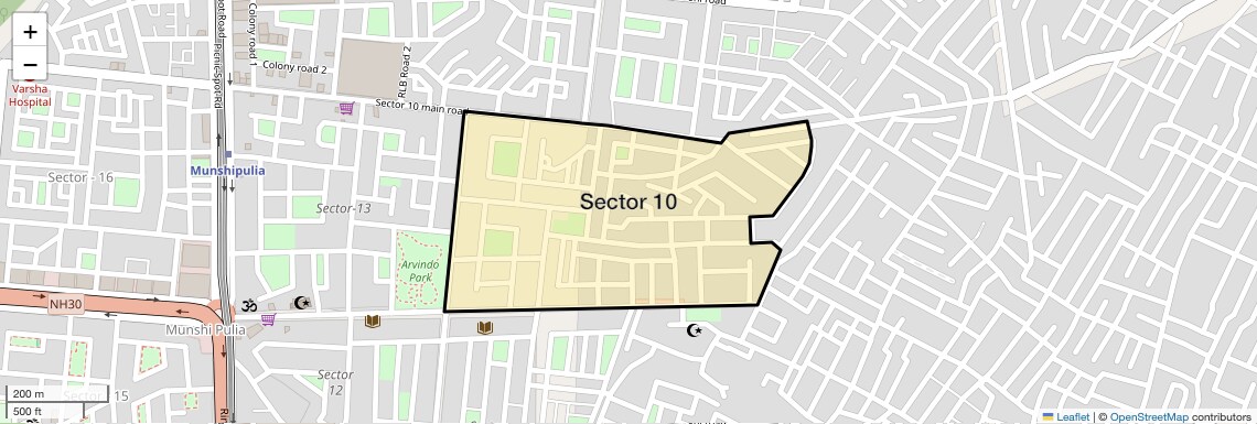 Location Map of Sector 10, Lucknow