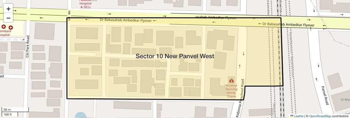 Location Map of Sector 10 New Panvel West, Navi Mumbai