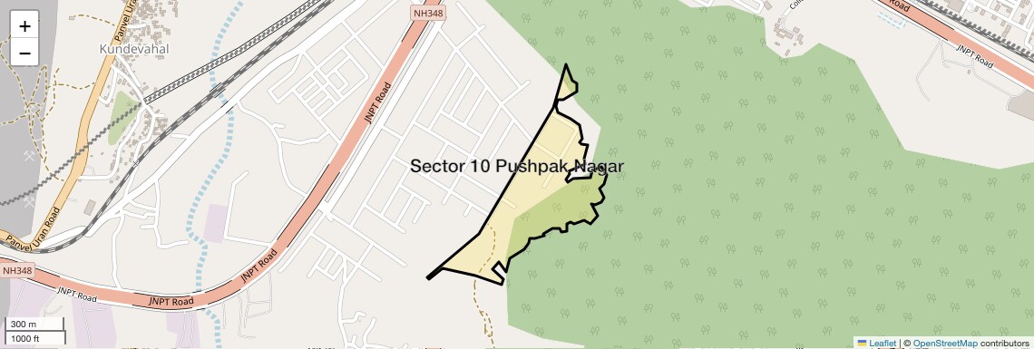 Location Map of Sector 10 Pushpak Nagar, Navi Mumbai