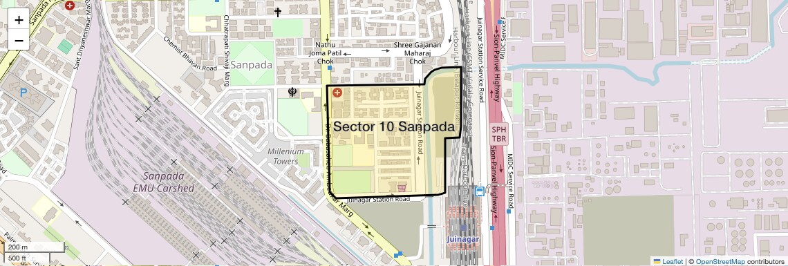 Location Map of Sector 10 Sanpada, Navi Mumbai