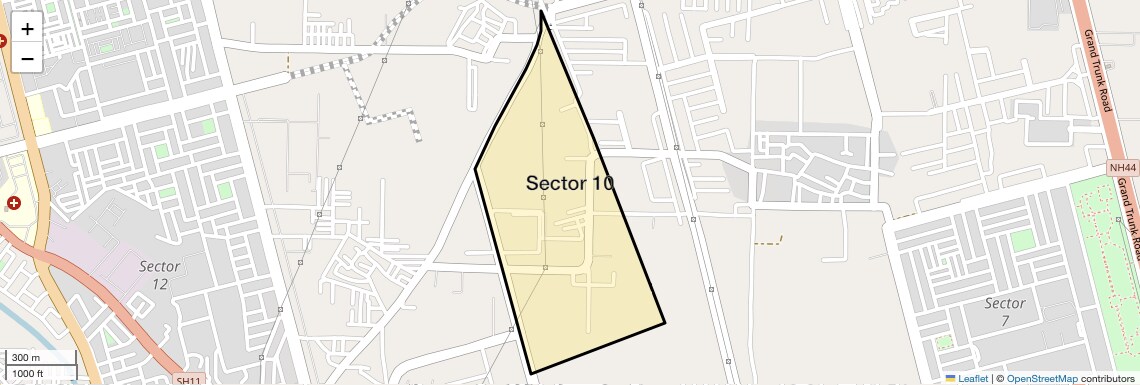 Location Map of Sector 10, Sonipat