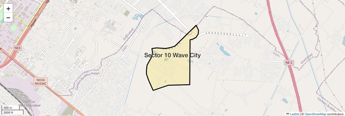 Location Map of Sector 10 Wave City, Ghaziabad