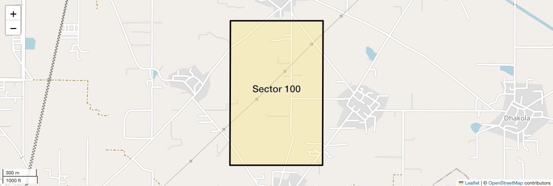 Location Map of Sector 100, Faridabad