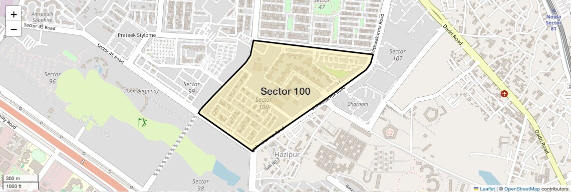 Location Map of Sector 100, Noida