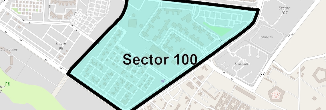 Location Map of Sector 100, Noida
