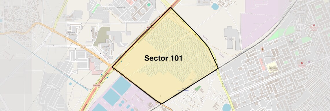 Location Map of Sector 101, Gurgaon