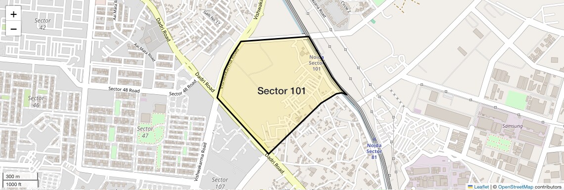 Location Map of Sector 101, Noida