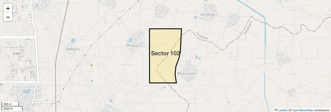 Location Map of Sector 102, Faridabad