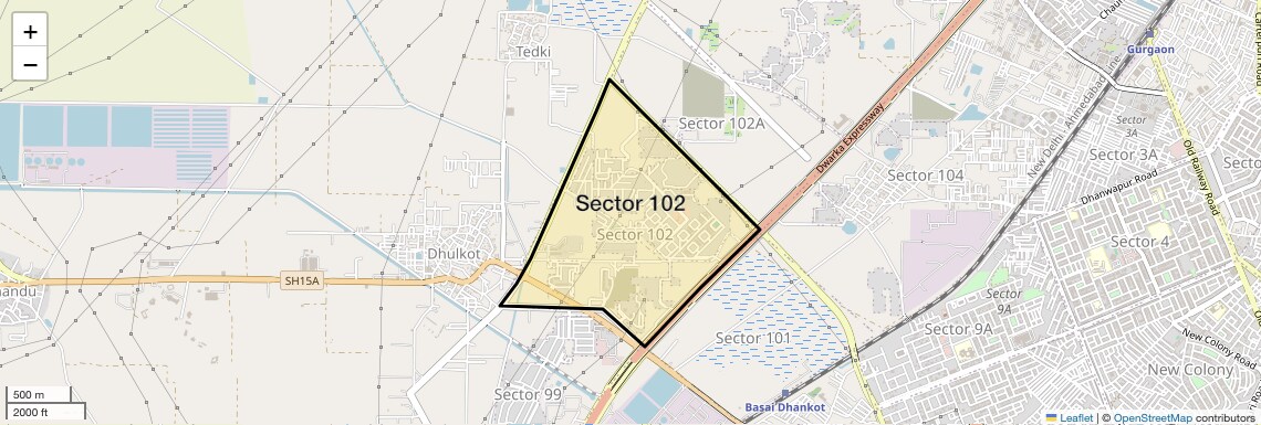 Location Map of Sector 102, Gurgaon