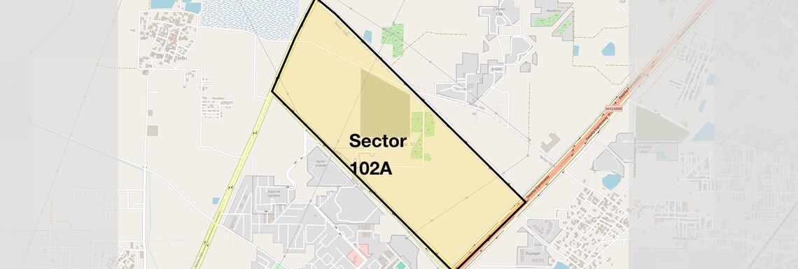 Location Map of Sector 102a, Gurgaon