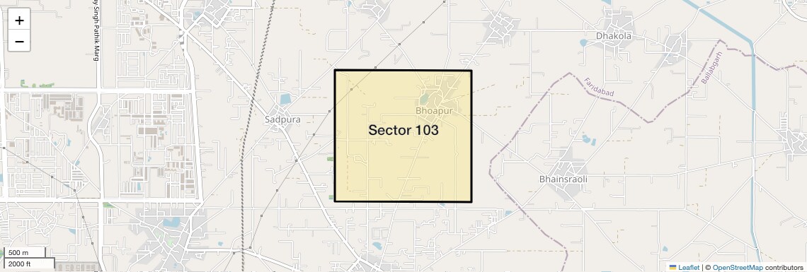Location Map of Sector 103, Faridabad