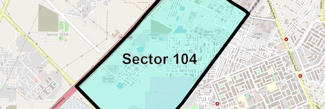 Location Map of Sector 104, Gurgaon