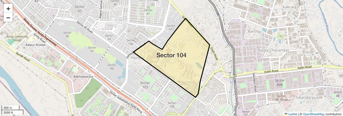 Location Map of Sector 104, Noida