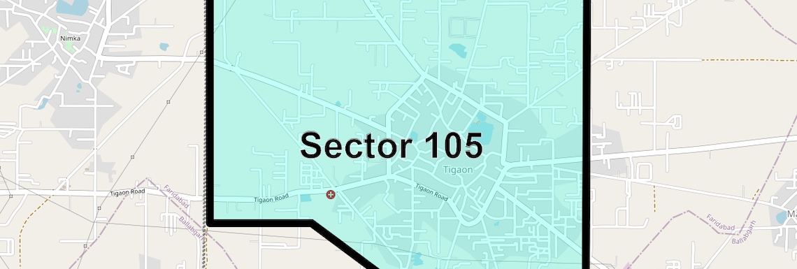 Location Map of Sector 105, Faridabad