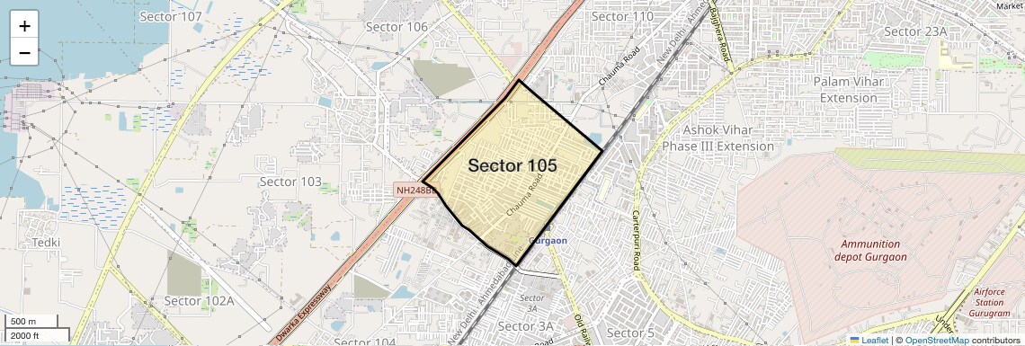 Location Map of Sector 105, Gurgaon