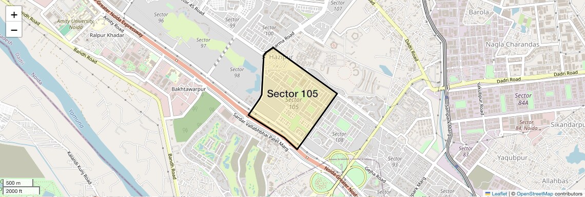 Location Map of Sector 105, Noida