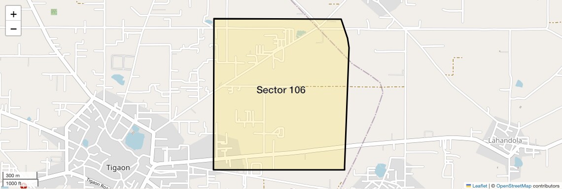 Location Map of Sector 106, Faridabad