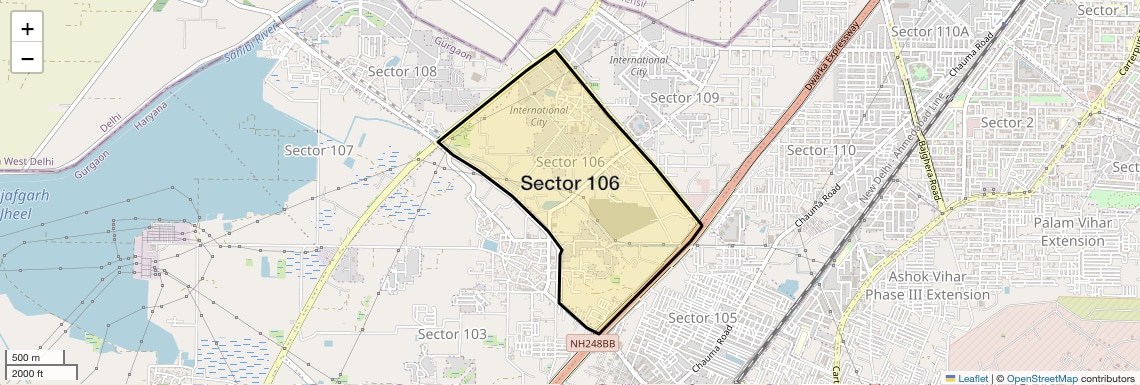 Location Map of Sector 106, Gurgaon