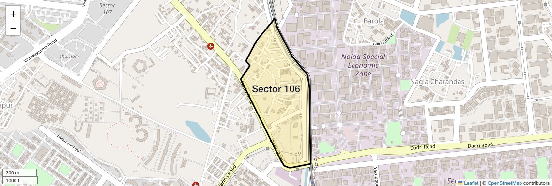 Location Map of Sector 106, Noida