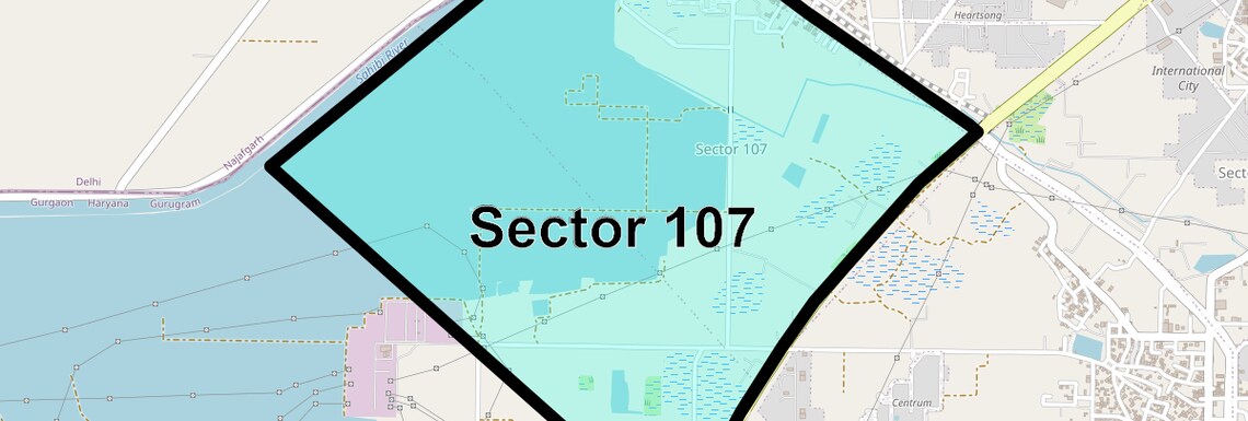 Location Map of Sector 107, Gurgaon