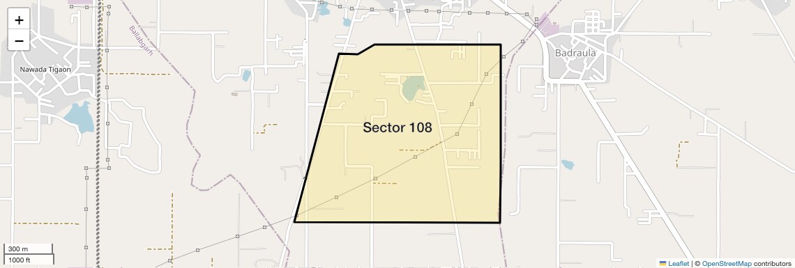 Location Map of Sector 108, Faridabad