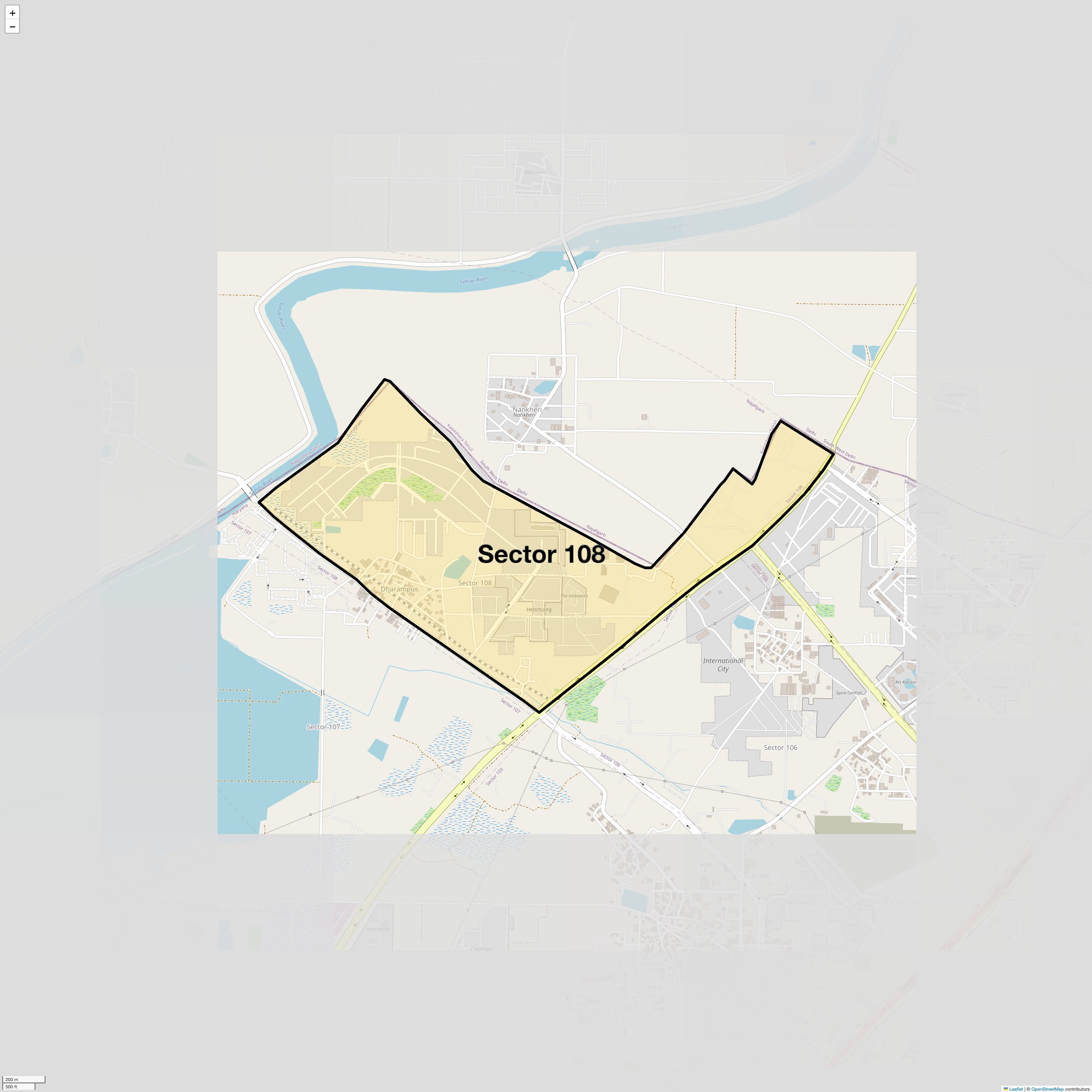 Location Map of Sector 108, Gurgaon