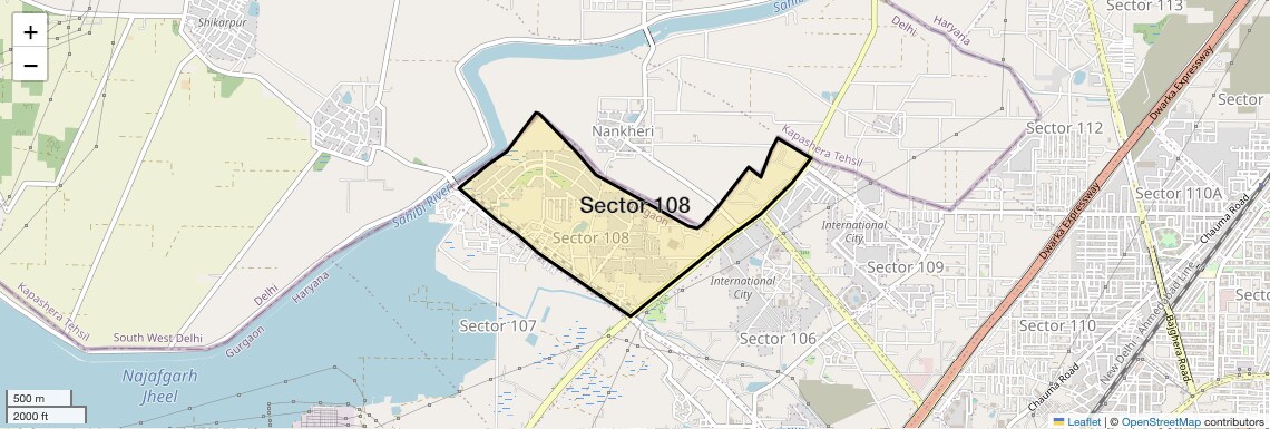 Location Map of Sector 108, Gurgaon