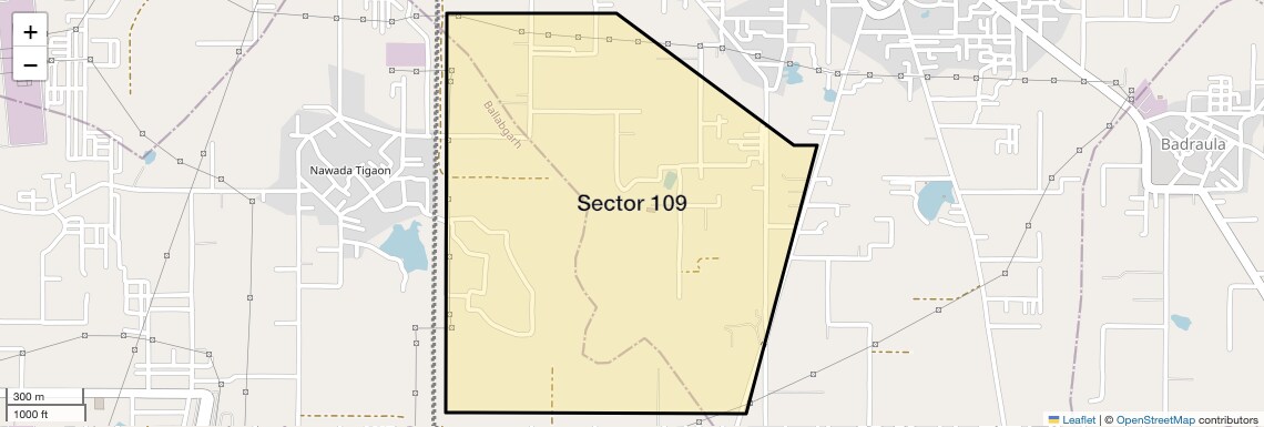Location Map of Sector 109, Faridabad