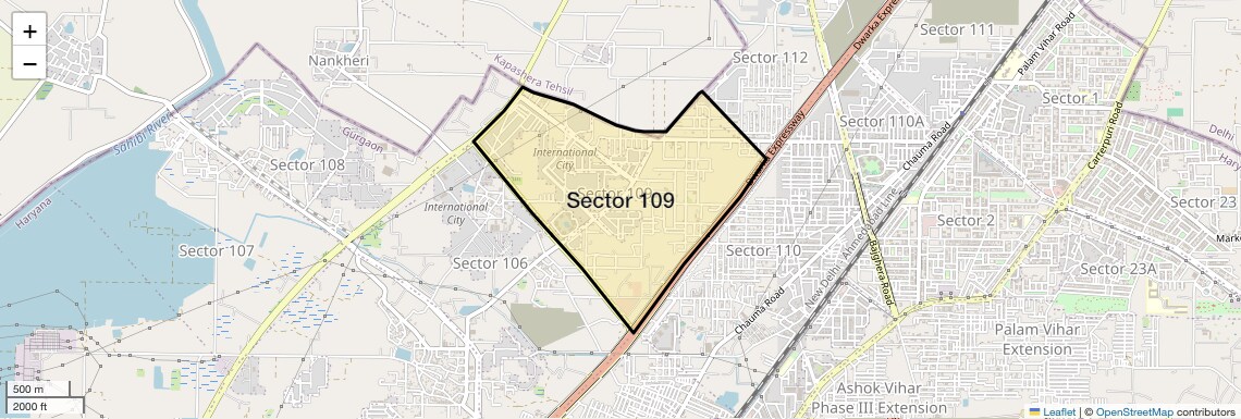 Location Map of Sector 109, Gurgaon