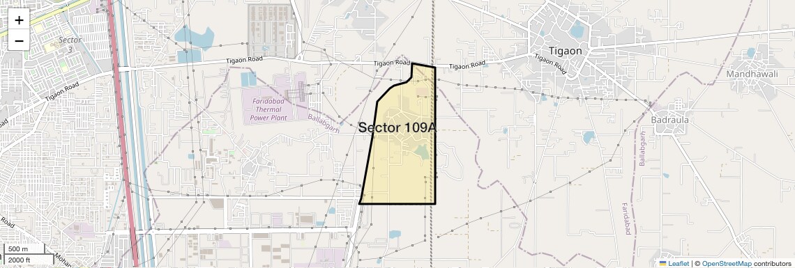 Location Map of Sector 109A, Faridabad