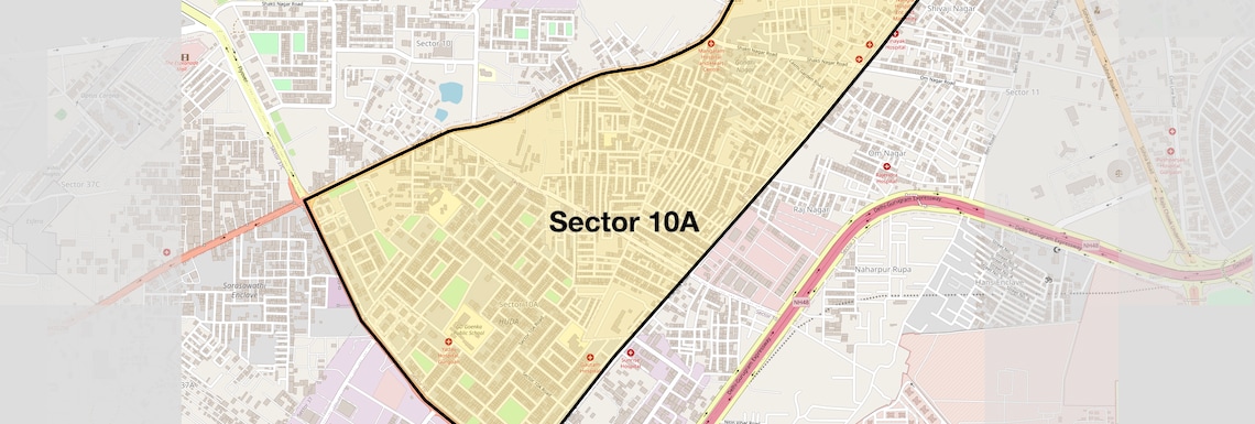 Location Map of Sector 10A, Gurgaon