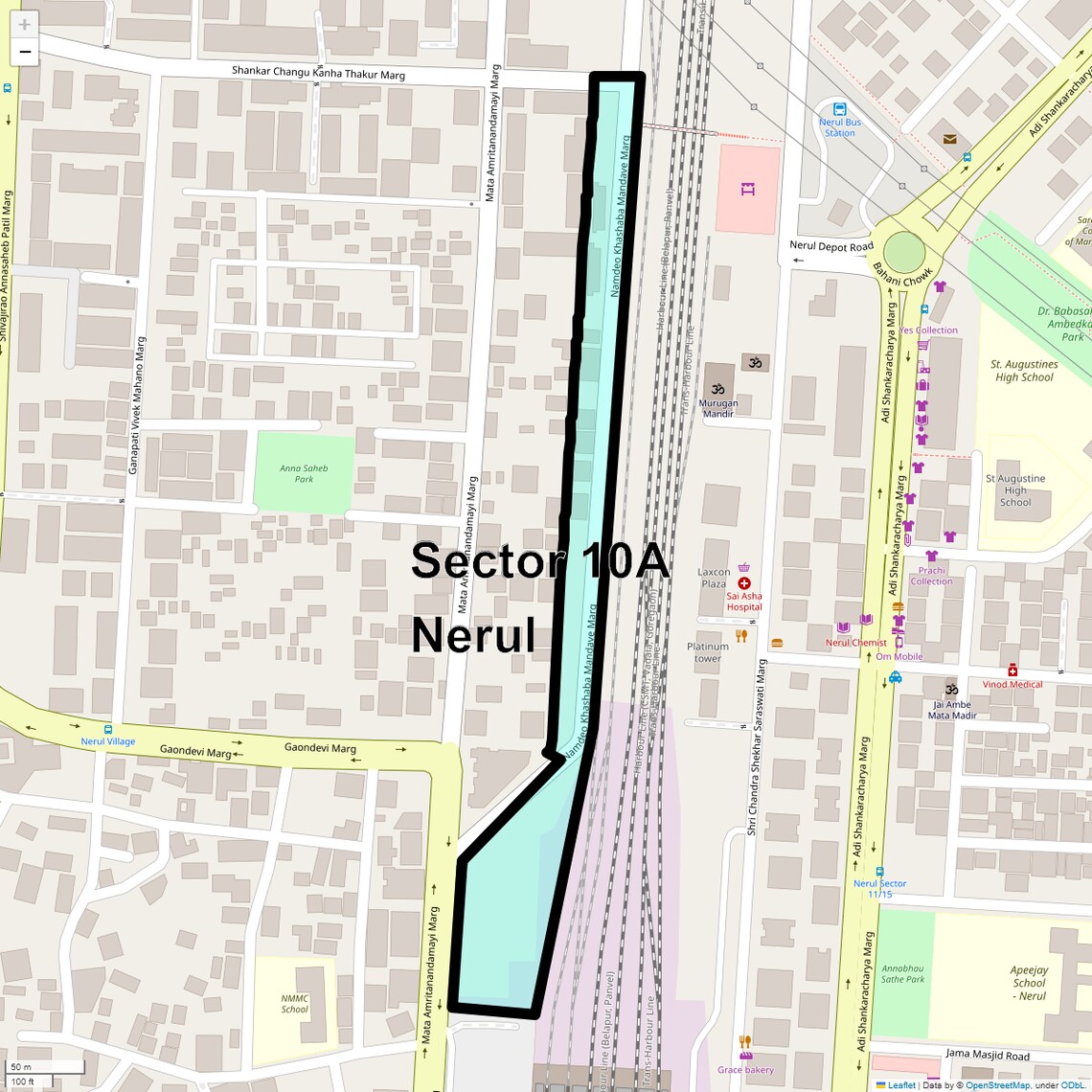 Location Map of Sector 10A Nerul, Navi Mumbai