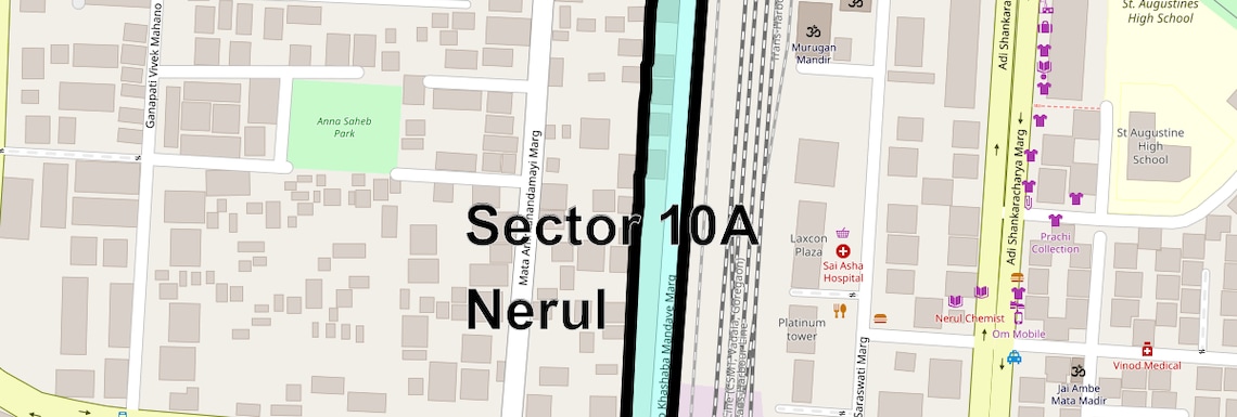 Location Map of Sector 10A Nerul, Navi Mumbai
