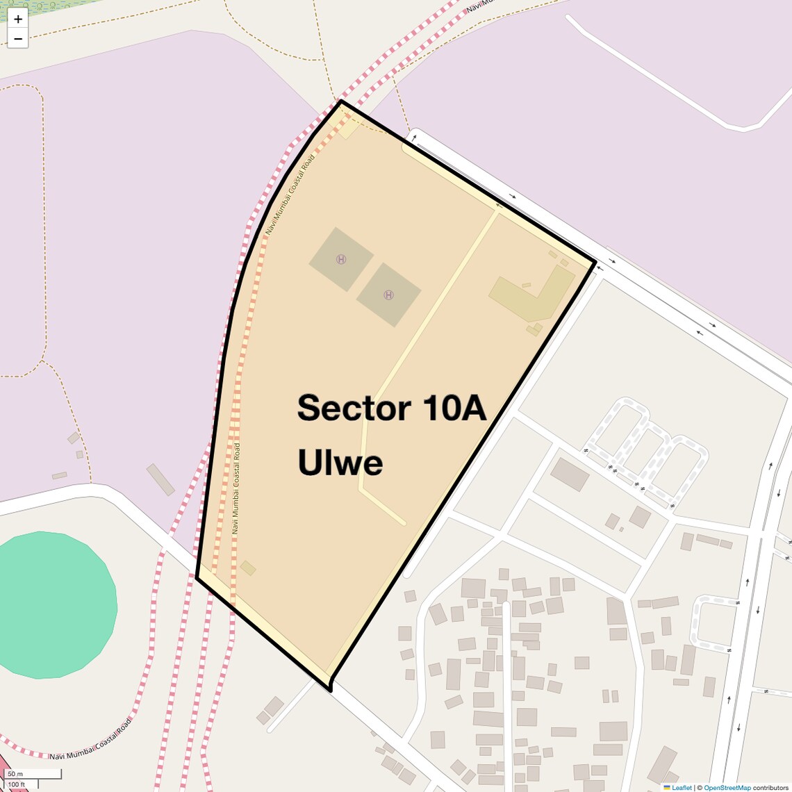 Location Map of Sector 10a Ulwe, Navi Mumbai