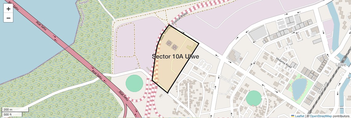 Location Map of Sector 10A Ulwe, Navi Mumbai
